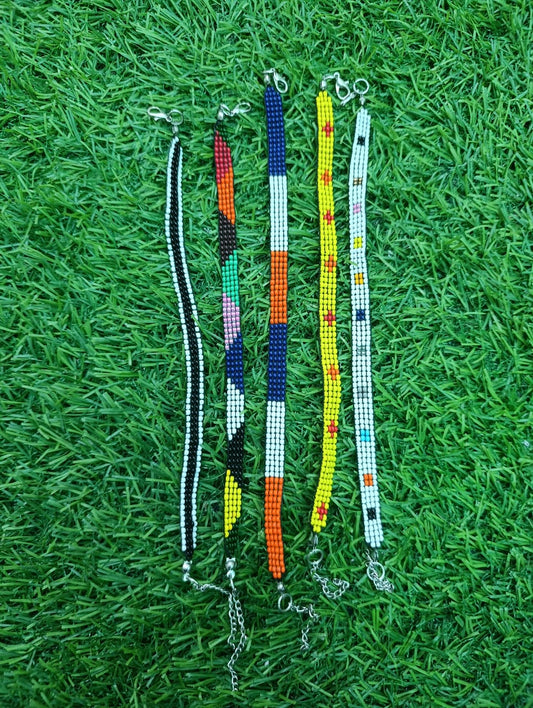 Assorted Handcrafted Beaded Anklets – Kenyan Made Jewelry with Natural Charm