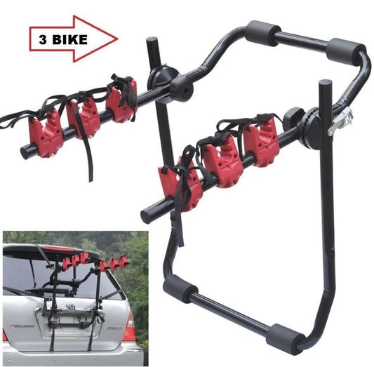 Universal 3-Bike Trunk Mounted Car Rack Bicycle Carrier