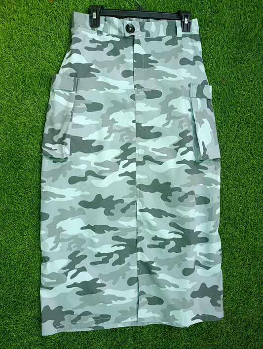Women's Urban Camouflage Long Cargo Skirt