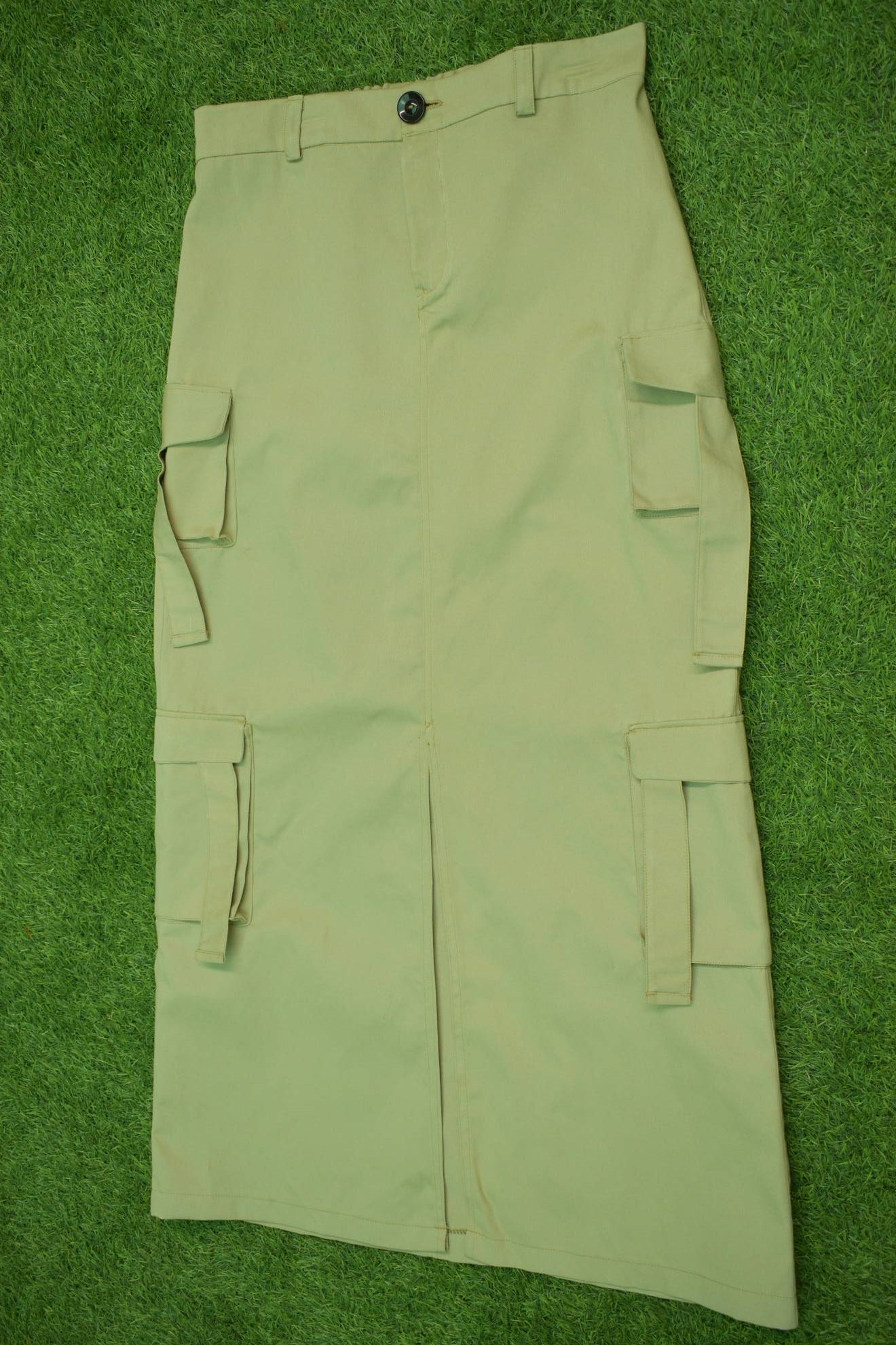 Women's Beige Safari Cargo Skirt