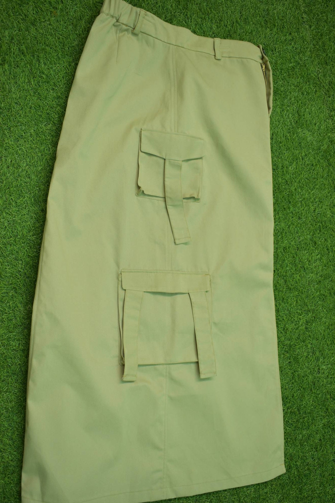Women's Beige Safari Cargo Skirt