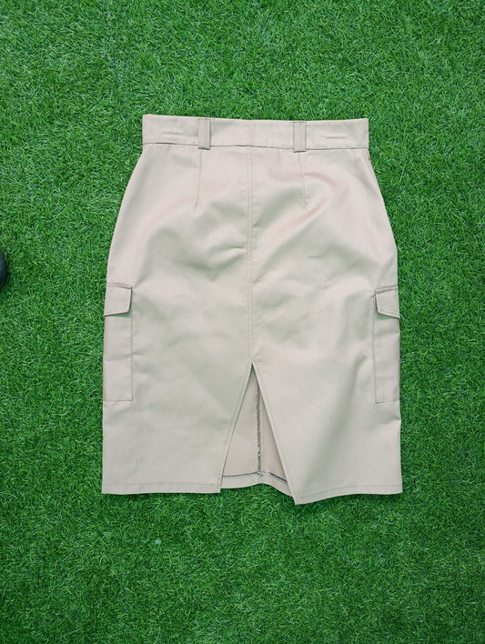 Women's Beige Khaki Cargo Short Skirt