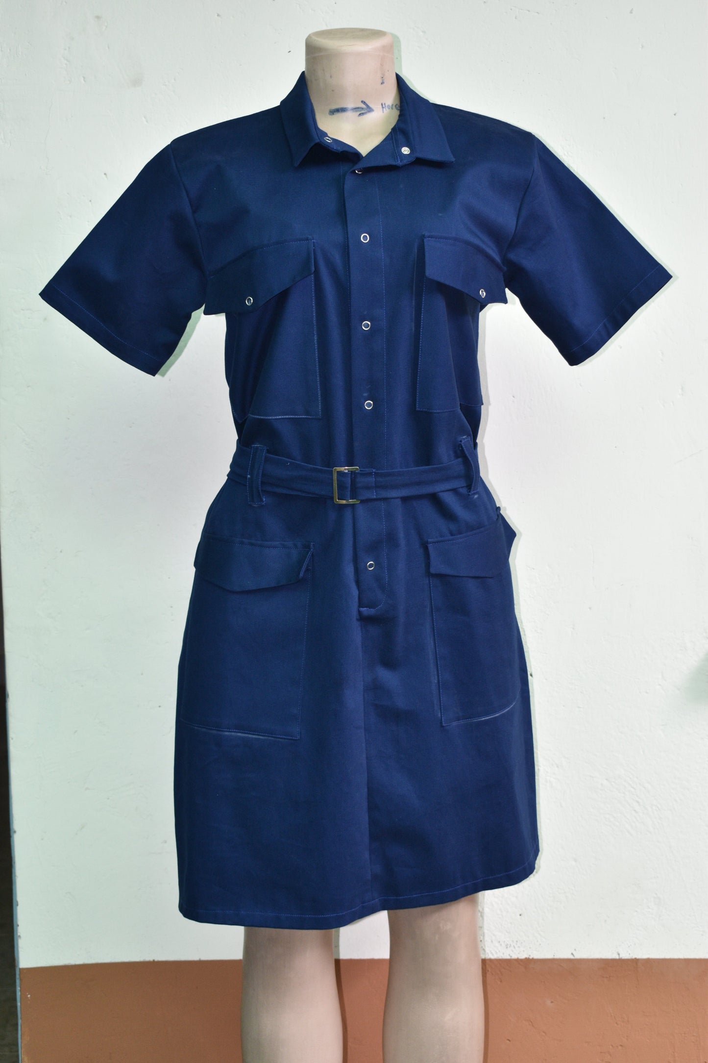 Women's Belted Slim Mini Shirt Dress