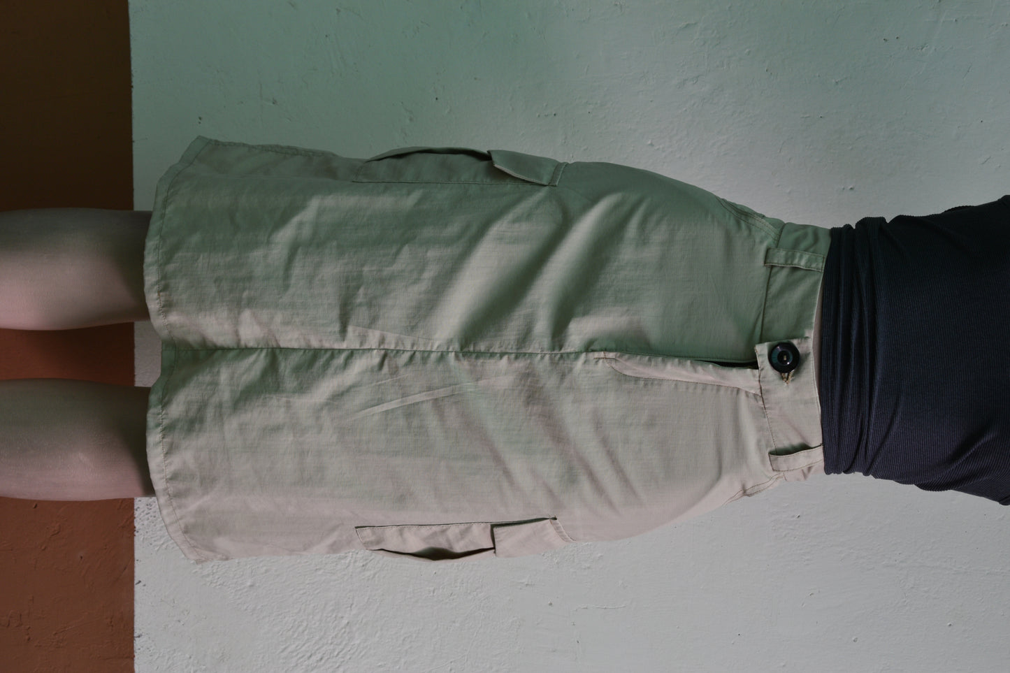 Women's Beige Khaki Cargo Short Skirt