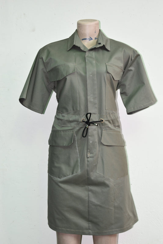 Women's Short Cargo Mini Safari Dress