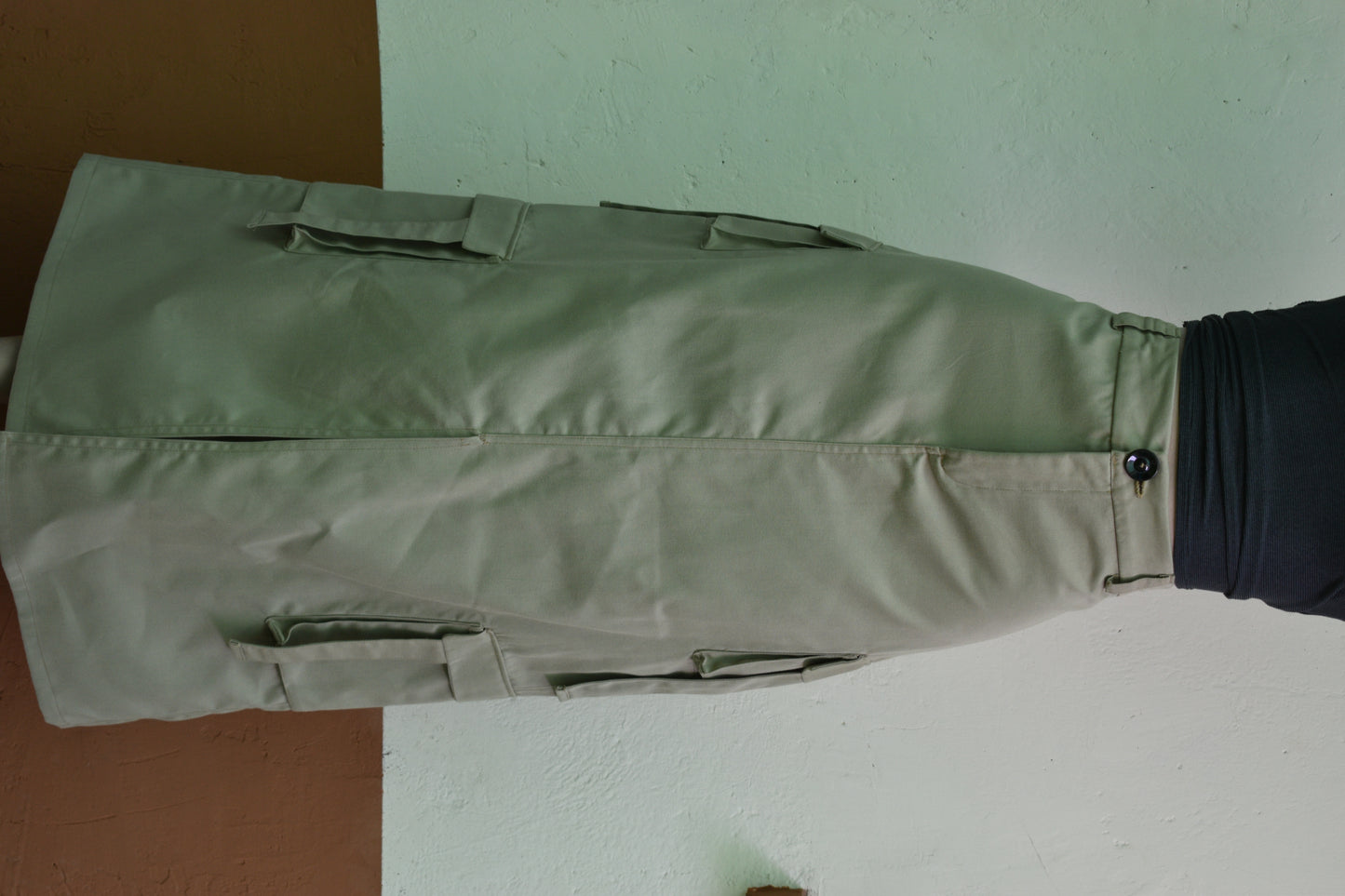 Women's Beige Safari Cargo Skirt