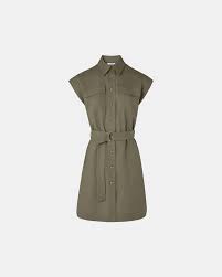 Women's Belted Slim Mini Shirt Dress