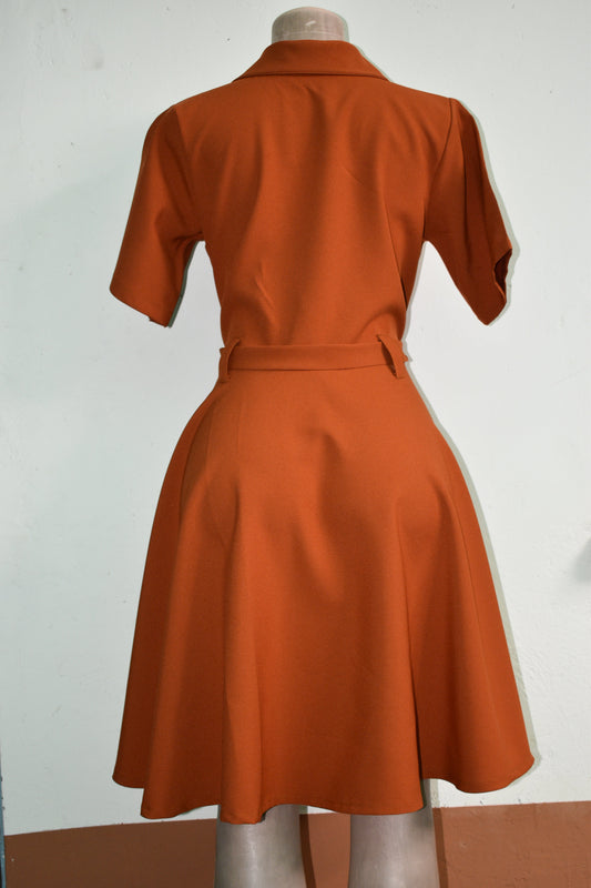 Women's Lapel Short Sleeve Suit Dress