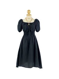 Puff Sleeve Ruffled Midi Dress