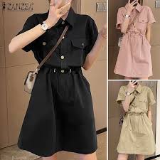Women's Short Cargo Mini Dress