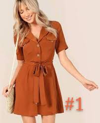 Women's Lapel Short Sleeve Suit Dress