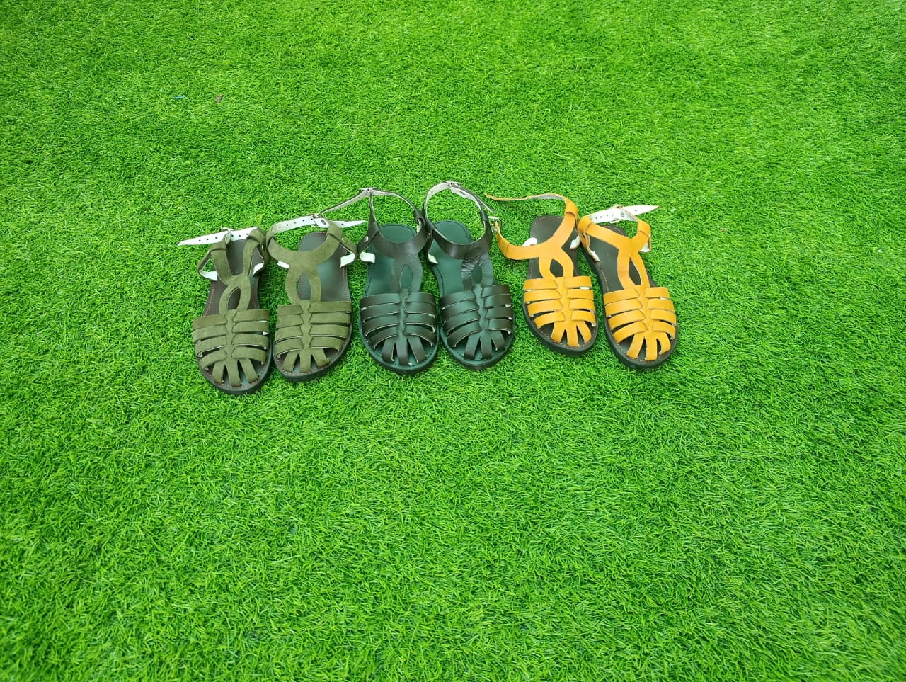 Women’s Safari Leather Roman Sandals – Handcrafted Woven Flats