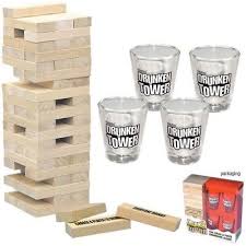 Jenga Drunken Tower Stacking & Drinking Game