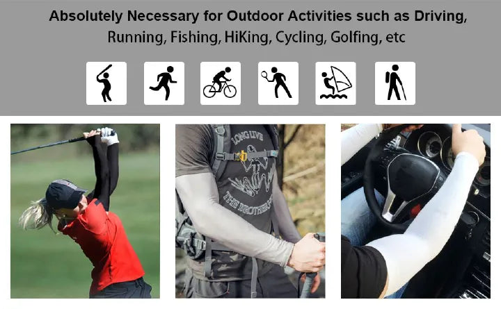 Unisex Sun Protection Arm Sleeves, Cooling Compression Sports Arm Sleeve
