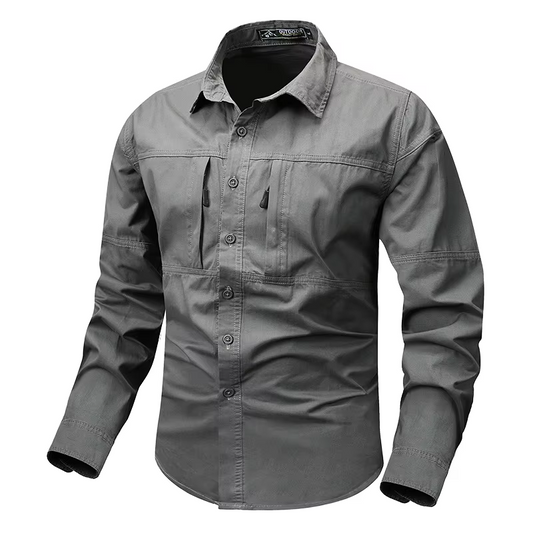 Men's Long-Sleeve Quick Dry Outdoor Safari Cargo Shirt