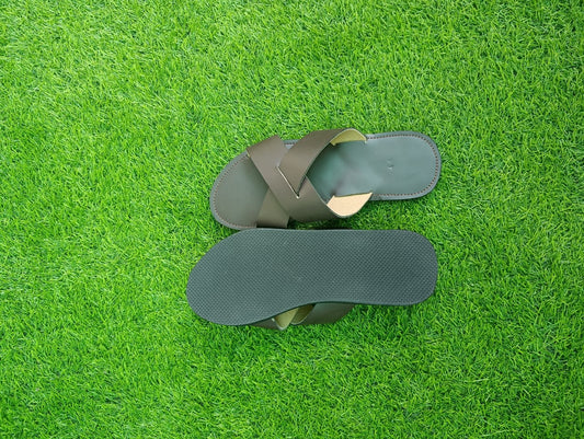 Kenyan Handcrafted Men Leather Slip-on style & Open-toe Outdoor Sandals