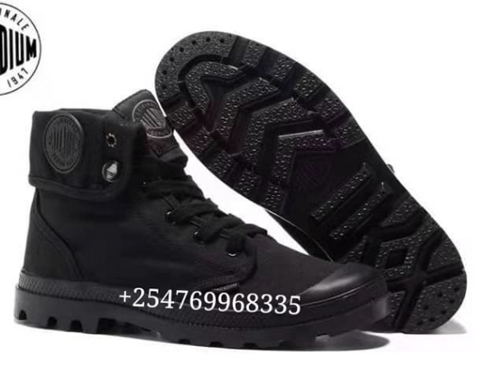 PALLADIUM  All Black Men's High-top Canvas Ankle Boots