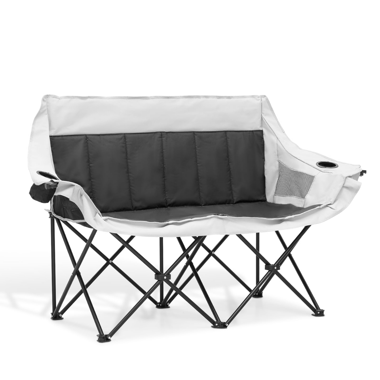 Portable Double Folding Camping Sofa Chair Picnic Chair Foldable Moon Chair with a Carrying Bag