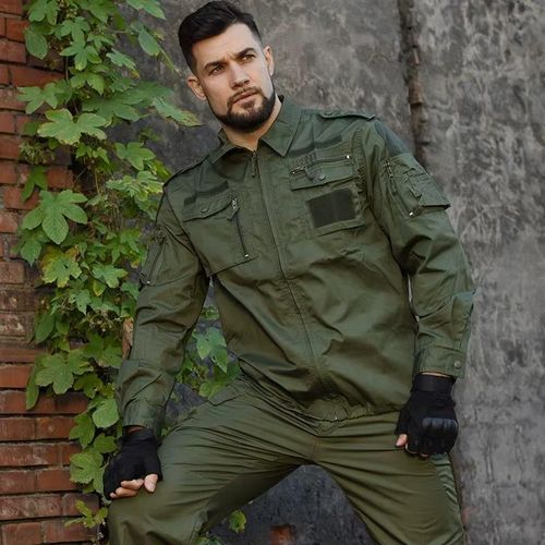 Unisex Durable Tactical Safari Suit - Khaki Outdoor Shirt & Pants Set