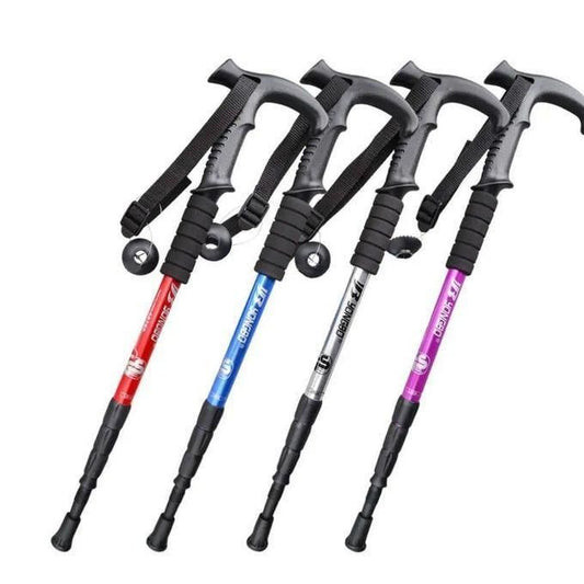 Adjustable, Portable Folding Hiking, Walking Stick Trekking Pole