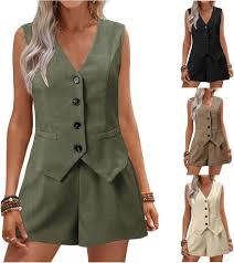 Women’s Khaki 2-Piece  Suit Set