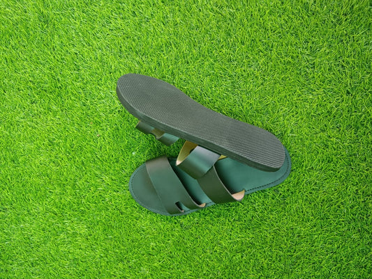 Handmade Double Strap Men's Slides – Kenyan Leather Comfort Sandals