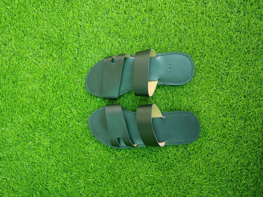 Handmade Double Strap Men's Slides – Kenyan Leather Comfort Sandals