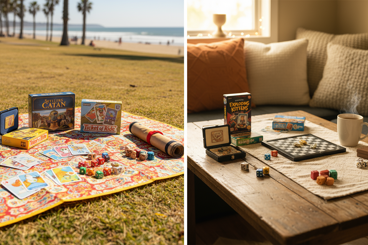 ouddor and indoor board and card games Bring the fun anywhere with our indoor and outdoor games. Perfect for the park, beach, campsite, or home, these compact card and board games offer endless entertainment on the go.