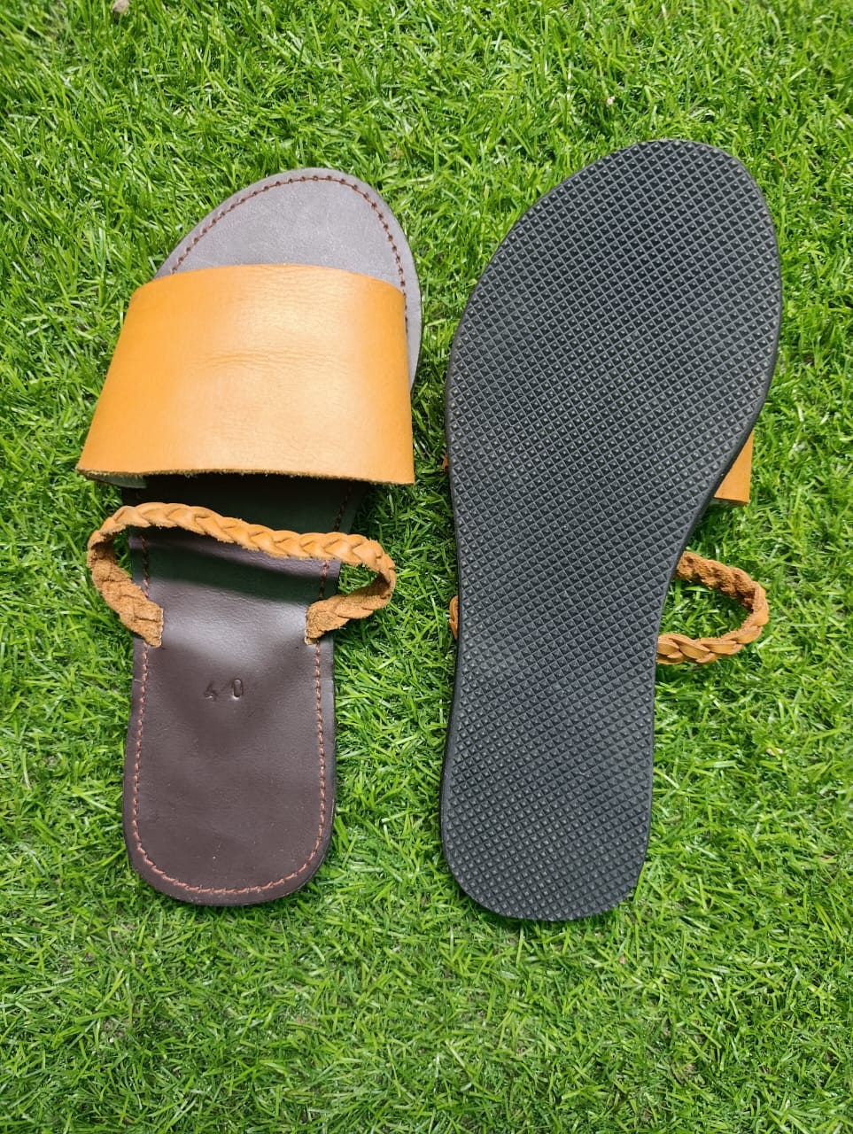 Women’s Leather Slip-On Sandals: Handmade in Kenya