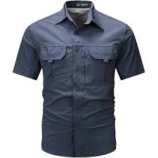Men's Casual Camo Military Cargo Shirt