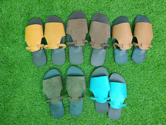 Women’s Leather Slip-On Sandals – Handcrafted in Kenya for Safari & Beach Wear